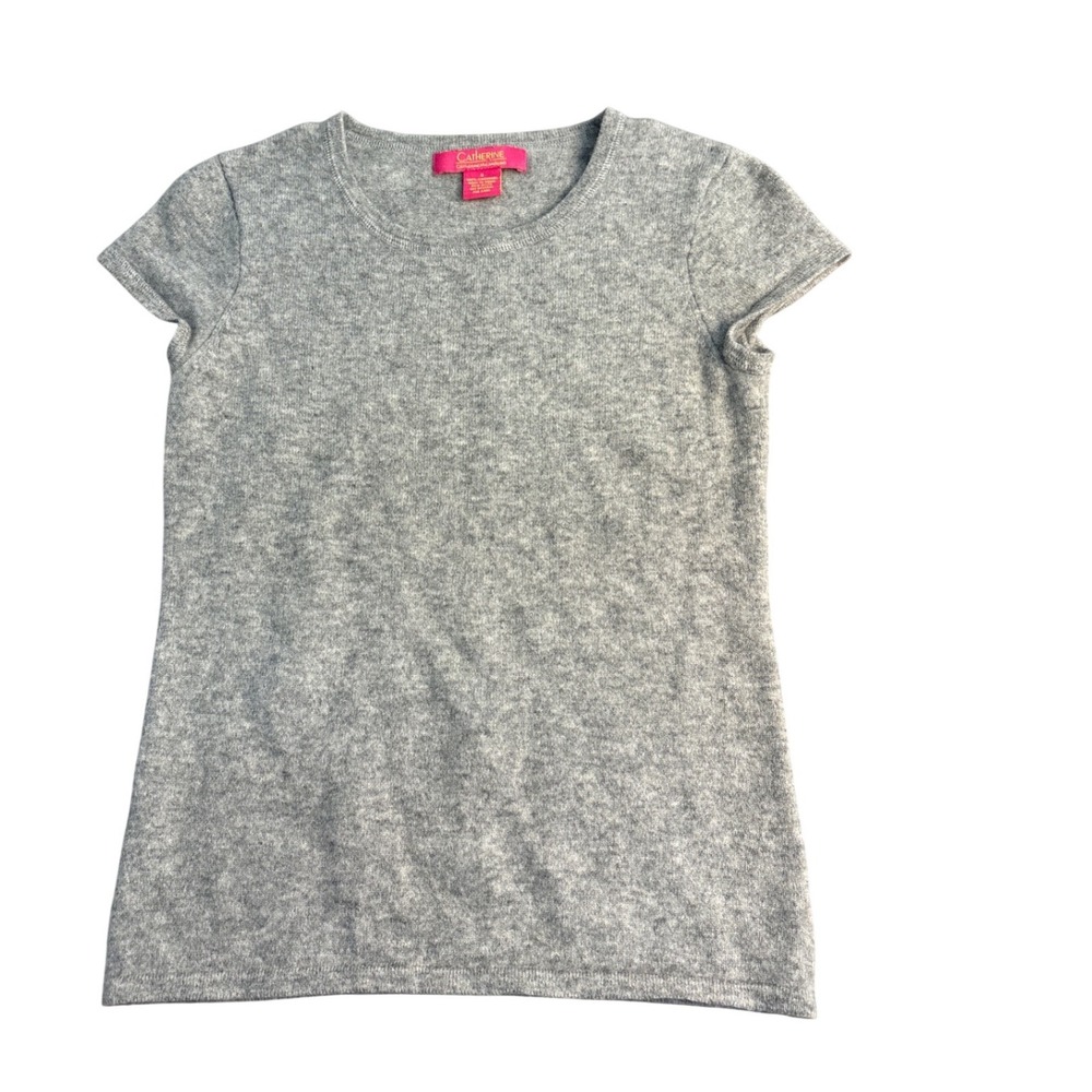 Catherine Catherine Malandrino Womens Gray 100% Cashmere Short Sleeve Sweater S